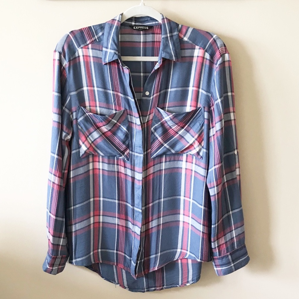 Express Plaid Button Down Shirt // Size Small